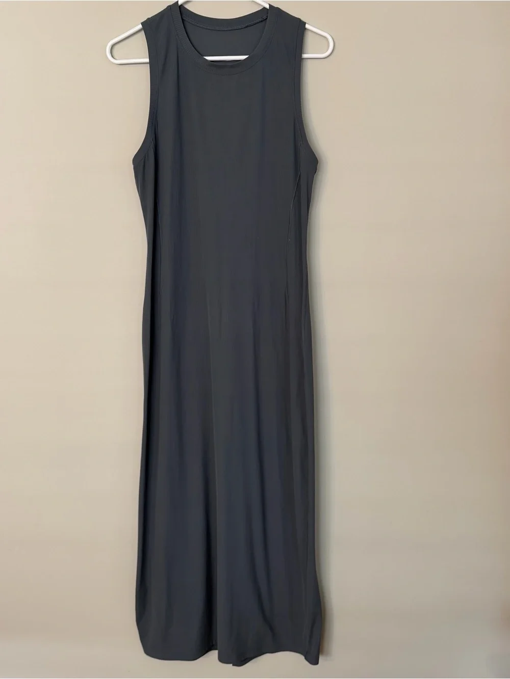 Lululemon All Aligned Ribbed Midi Dress Oil Grey Size 10